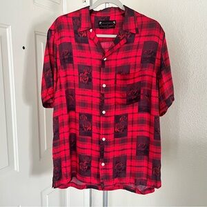 Allsaints Fritillaria Plaid Short Sleeve Button Down